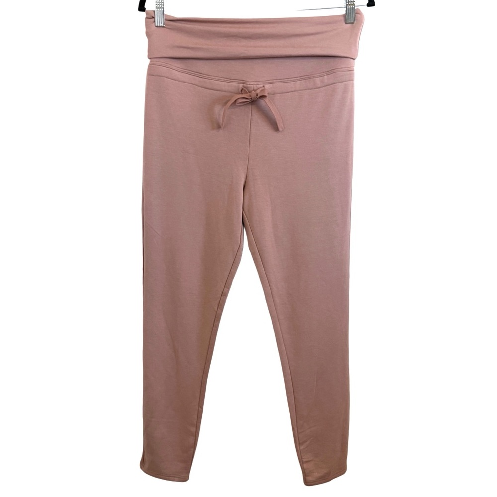 Fabletics Lia Lounge Tan Drawstring Leggings High Waist Soft Terry Pants Large - Picture 4 of 14